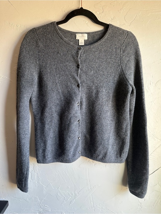 Caslon Sweaters - Caslon Wool Cashmere Cardigan Gray Minimalist Quiet Luxury 90s Classic Knit Sz S